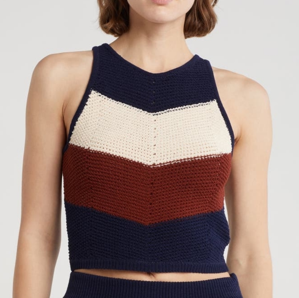 A.L.C. Rowan Chevron Knit Top Size Medium